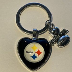 PITTSBURGH STEELERS NFL I Love Football Keychain NEW!!